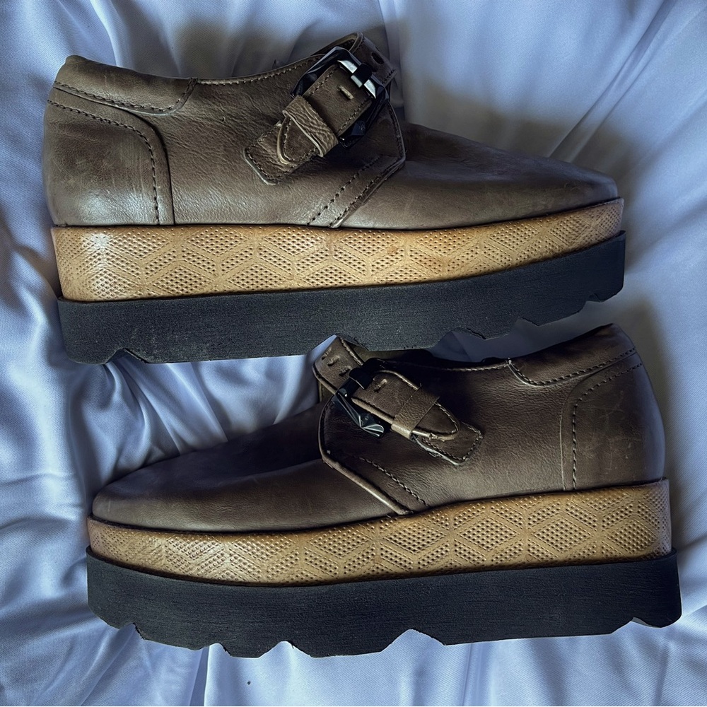 AS 98 Hercegovina size 36 Brown Platform Loafers with Buckle